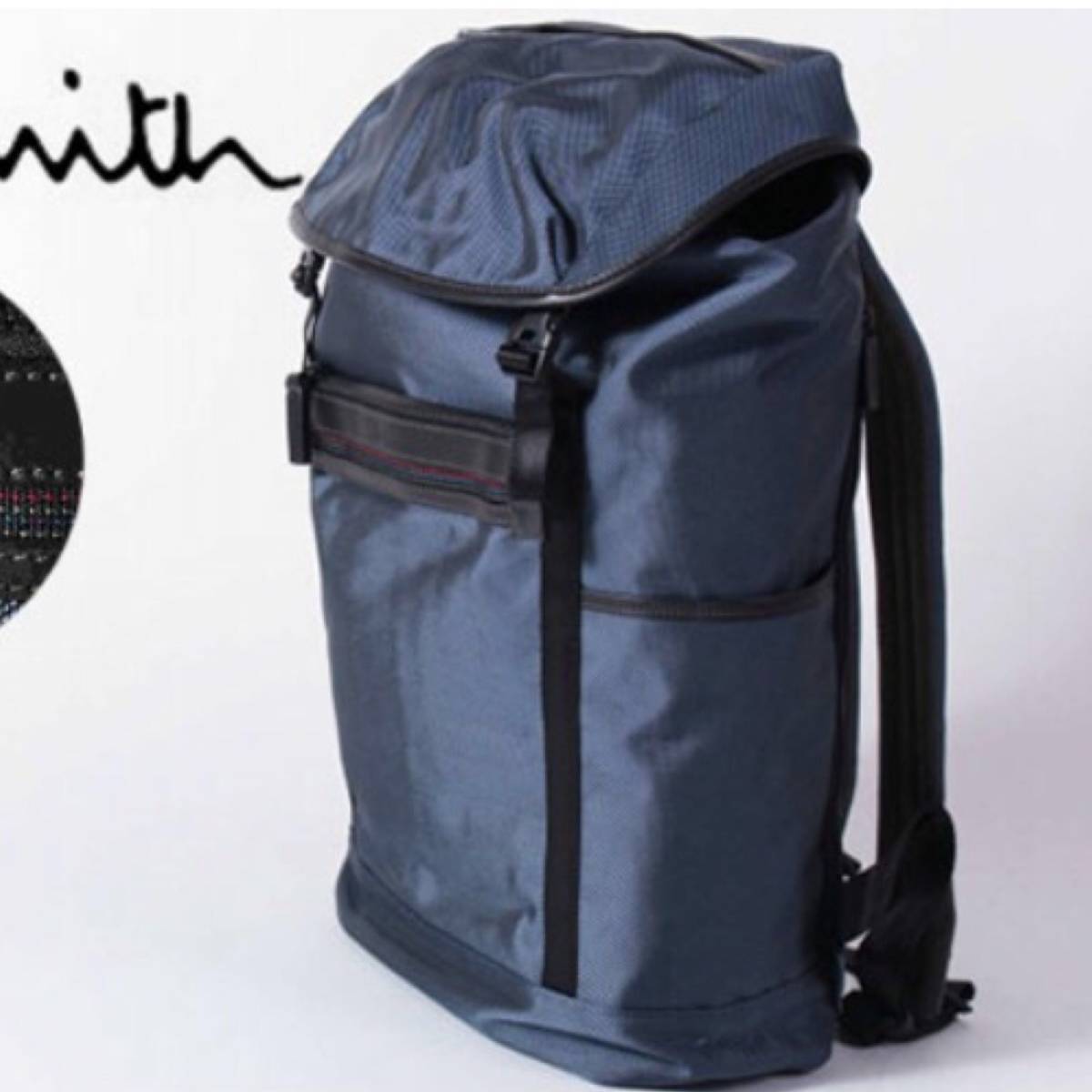 ゆあさん専用 ポールスミス 本革レザー切替 クアッドステッチ リュック★ブルー 新品】Paul Smith ポールスミス クアッドステッチバックパック