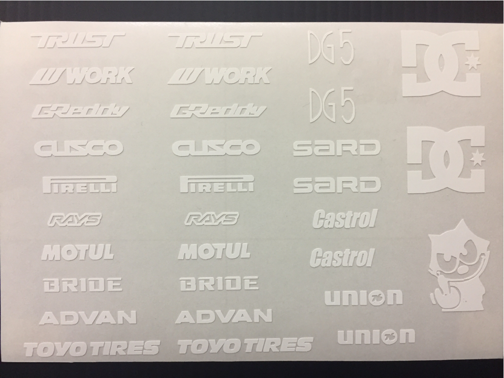 ドリラジ　ラジコン　ドリフト　1/10　ボディ　カスタムメイク　オリジナルステッカー　白_1