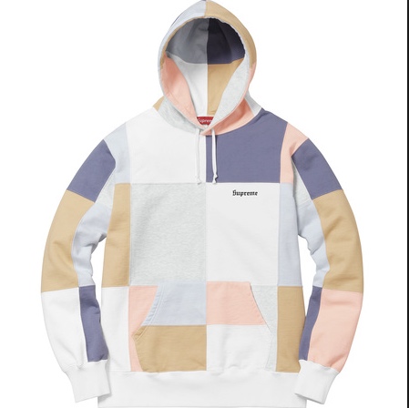 新品 未使用品 半タグ付き　希少 ☆ Supreme 2017 FW Week1 Patchwork Hooded Sweatshirt シュプリーム パッチワーク　M
