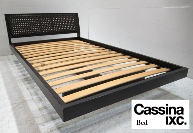 ■Y732GJ/美品/Cassina/カッシーナ/カルナ/本革/セミダブルサイズベッド