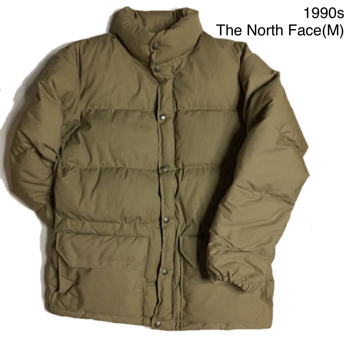 極美品◆ 80's The North Face (M) 茶タグ ダウンジャケット アメリカ製 ベージュ ( ノースフェイス USA製 70s 80s 正規品 vintage old
