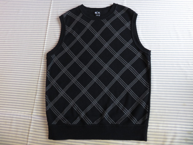 ★adidas　アディダス　ゴルフ用ベスト　サイズXO　黒/グレー　テーラーメイド正規品