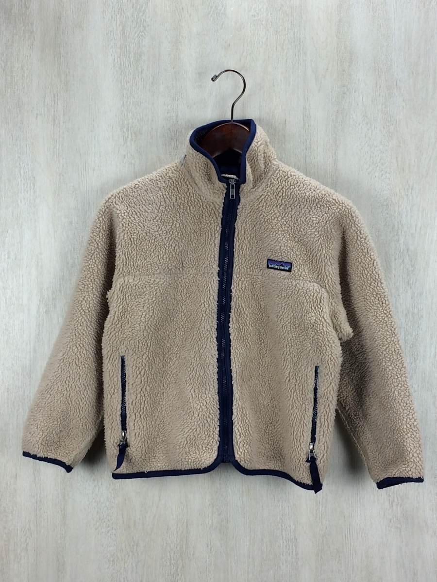 patagonia◆フリースジャケット/US8/ポリエステル/BEG/キッズ