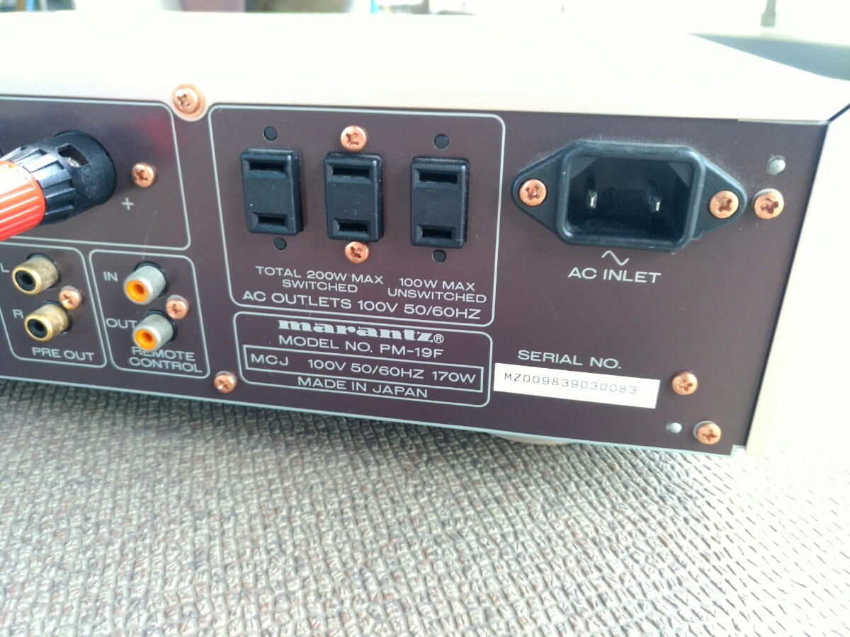 プリメインアンプ マランツ marantz PM-19F マランツ(MARANTZ