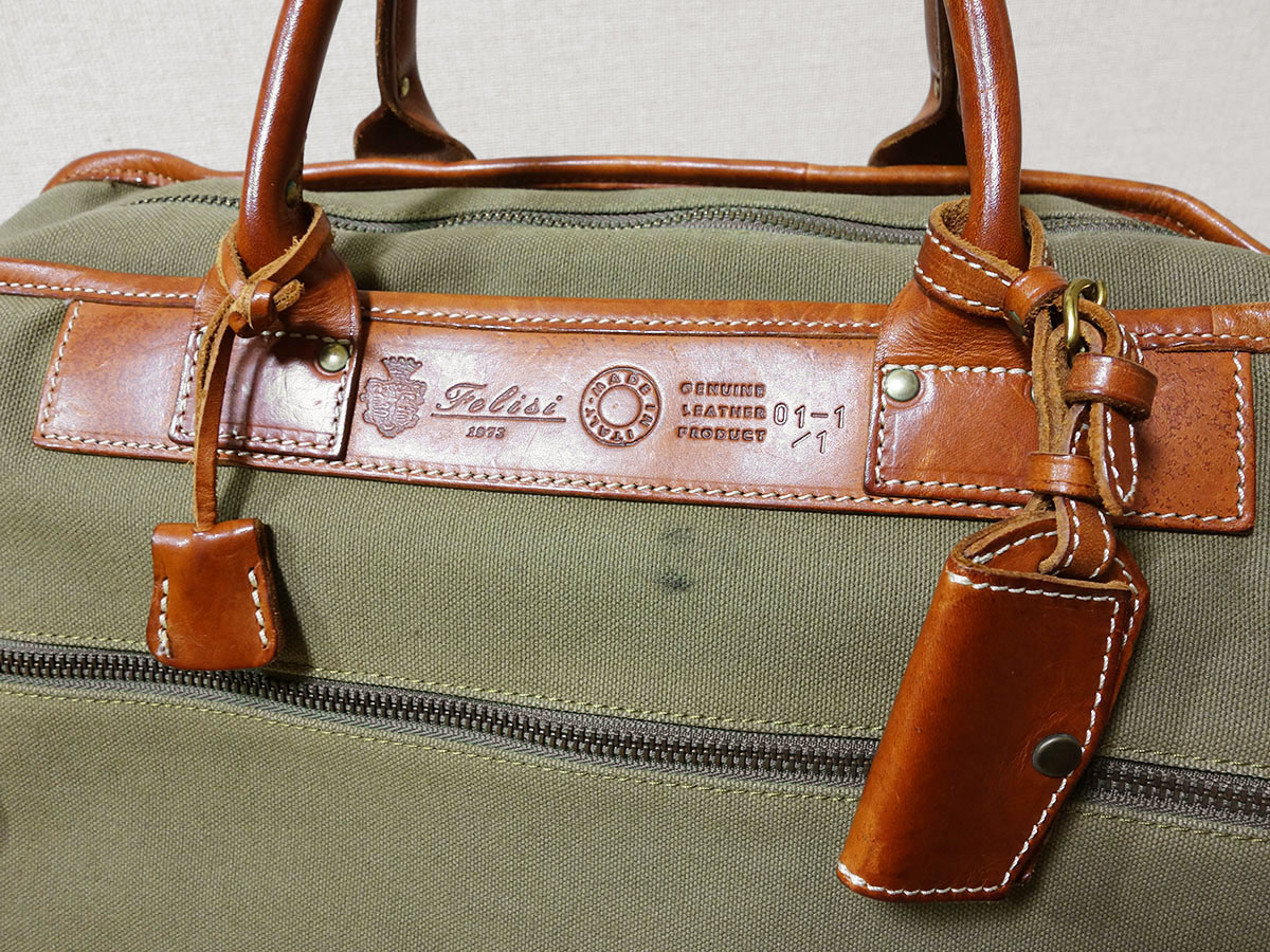 FELISI フェリージ レザー ボストンバッグ トラベルバッグ 01-1/1/コットン キャンバス トランク ショルダーバッグ