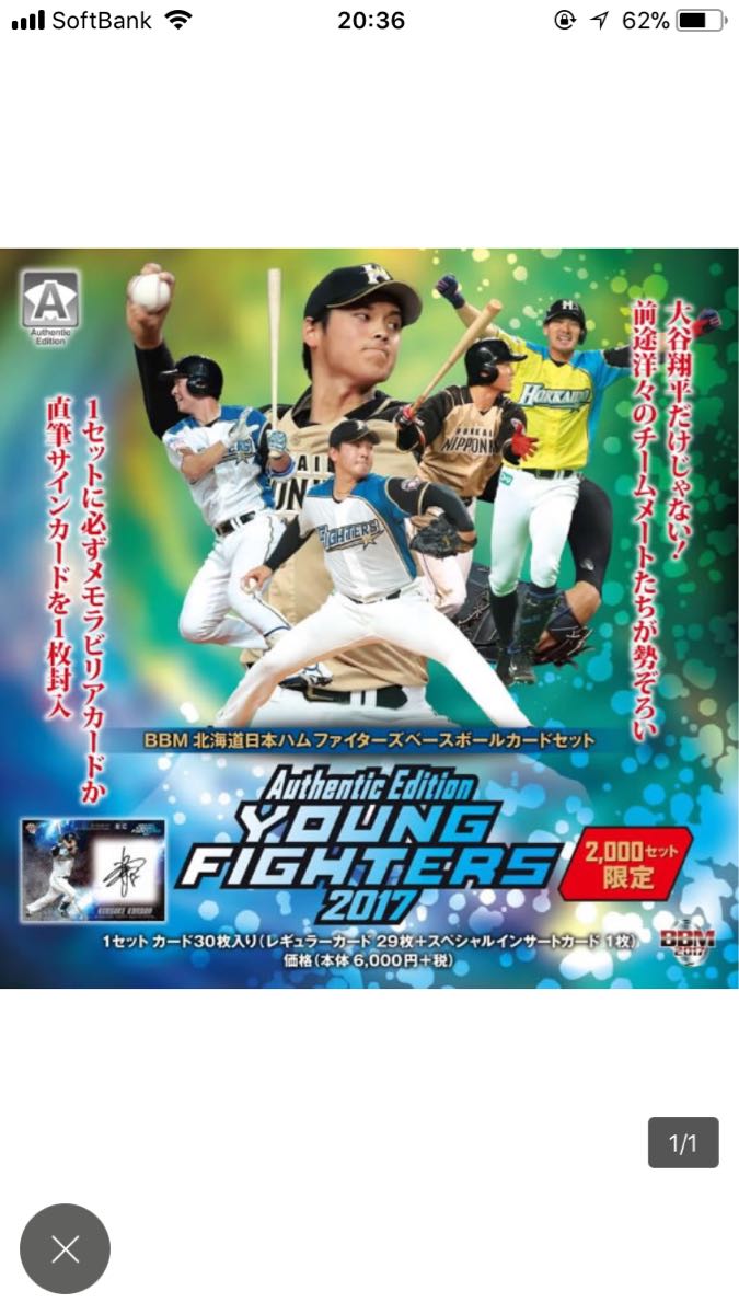 bbm ファイターズ 大谷翔平 Young Fighters 大谷翔平 BBM 2017公式