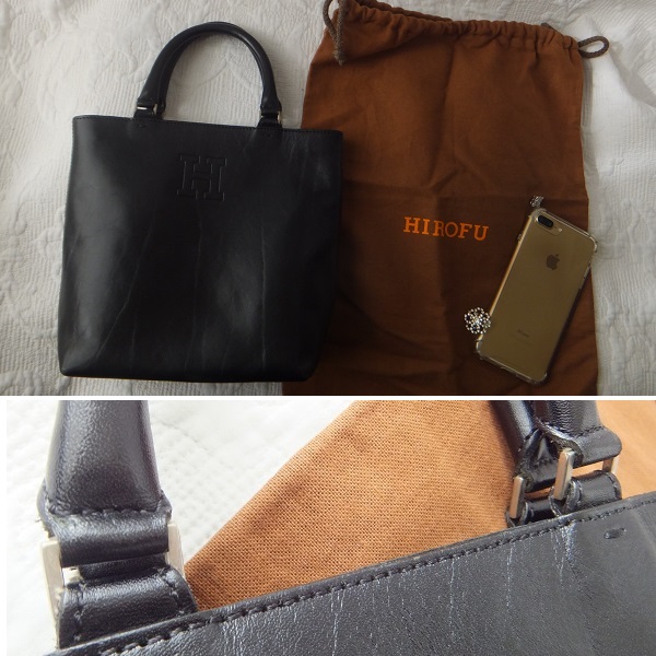 レディース 美品 HIROFU レザー トートバッグ 鞄 シボ革 イタリア製 