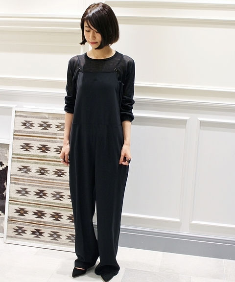 【Plage】プラージュ2017AW☆Twillオーバーオール☆ブラック☆サイズ38☆ゆうパケット（おてがる版）送料無料