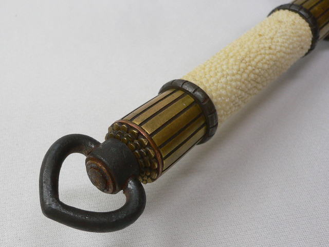 ◇捕物道具 鮫皮巻柄十手 丸棒身 35.1cm◇ 武具
