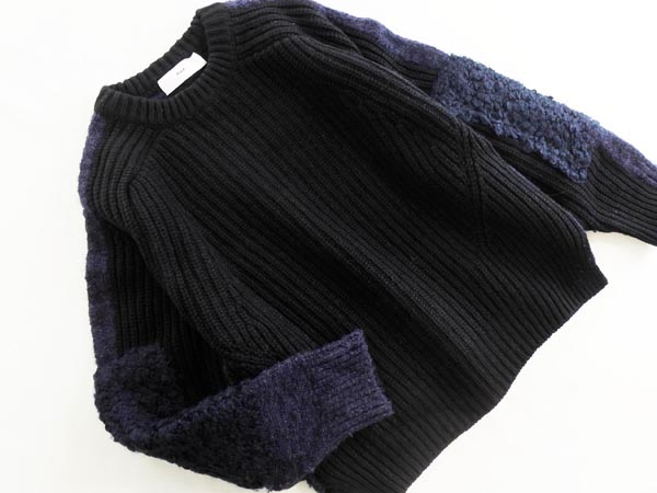 TOGA トーガ ツイード 切替 ニット セーター size36/紺 ◆■ ☆ hqa4