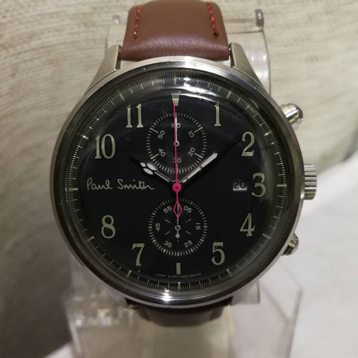 お勧め！ガラス新！美品！46440ポールスミス腕時計クロノグラフpaul smith