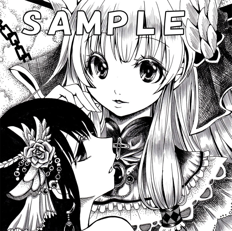 M*F様 48.オリジナル手描きイラスト　モノクロ Yahoo!オークション - 同人 手描きイラスト A4 オリジナル 女子高生 制