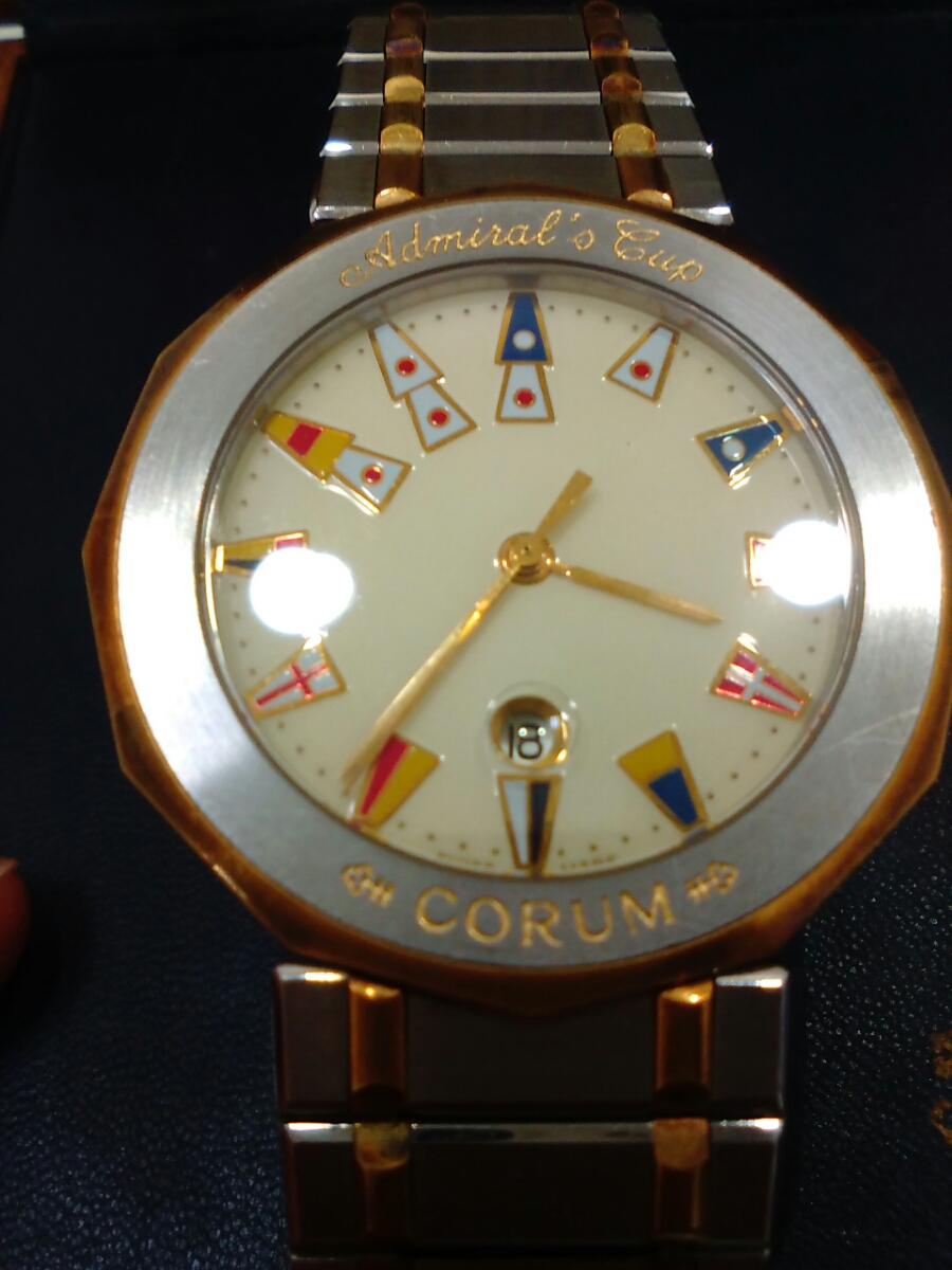 CORUM コルム アドミラルズカップ K18コンビ メンズ 稼働品 付属品