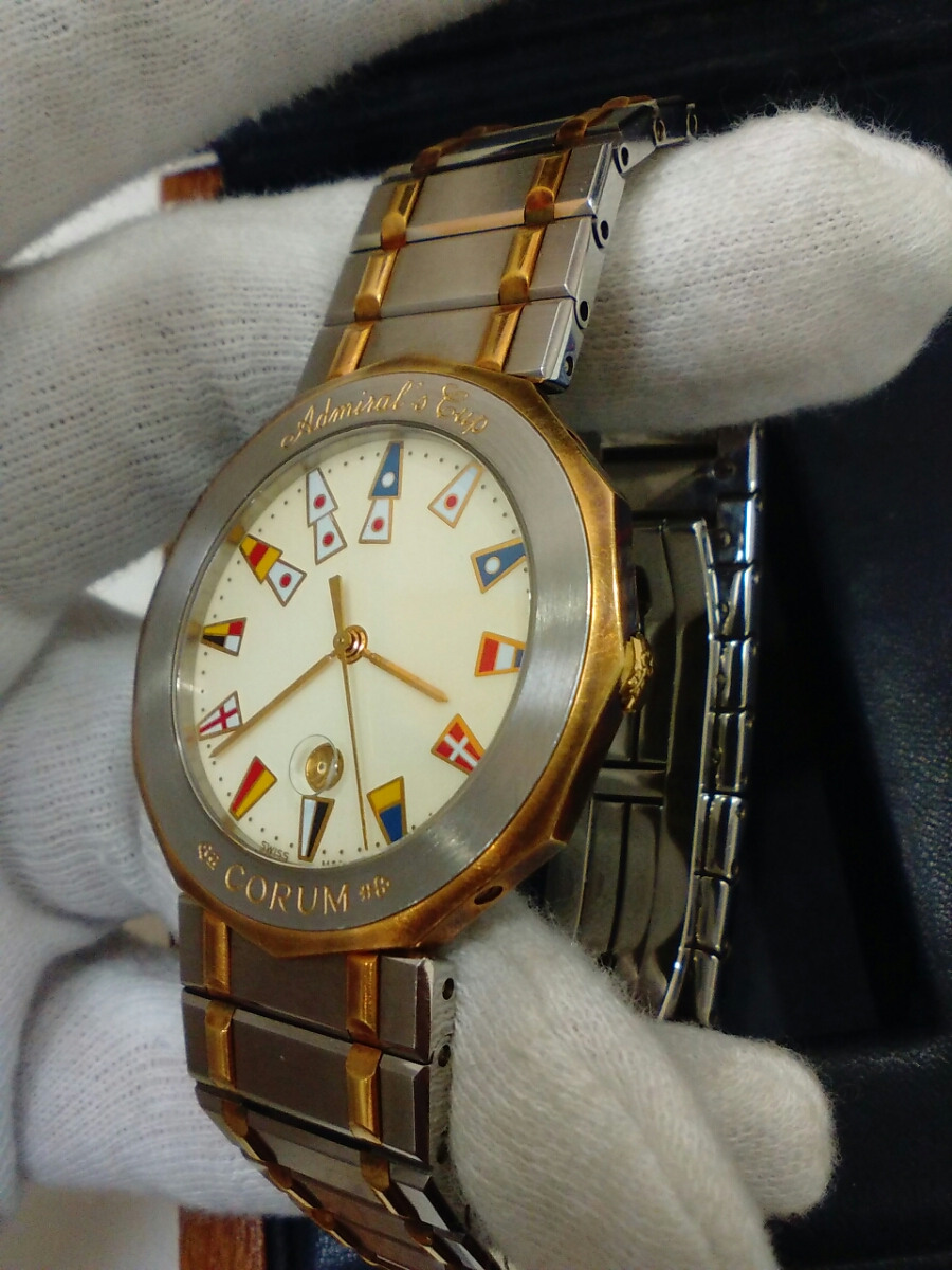 CORUM コルム アドミラルズカップ K18コンビ メンズ 稼働品 付属品