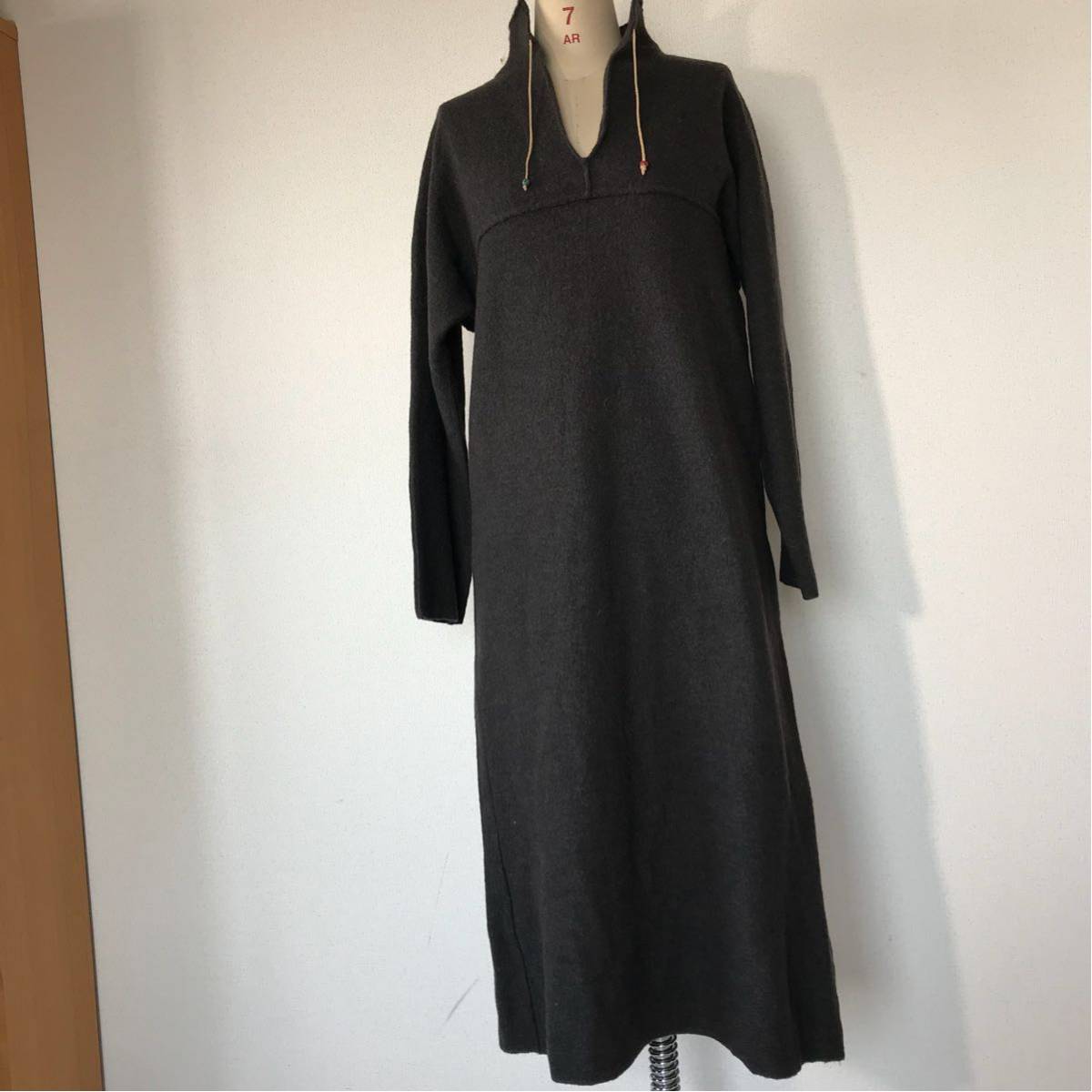 美品 45R ロングワンピース ウール 縮絨 美品☆45rpm☆縮絨ウール 美品 45R ロングワンピース ウール 縮絨 美品☆45rpm☆縮絨ウール