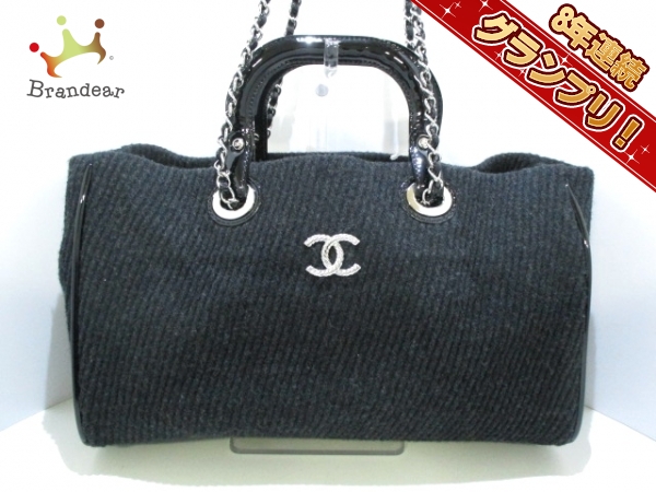 【HOT，お買い得】 シャネル CHANEL バッグ ハンドバッグ ウール&times;エナメル レザー 黒 2WAY/チェーンショルダー/シルバー金具 -(ハンドバッグ)｜売買されたオークション情報、yahooの商品情報をアーカイブ公開 - かばん、バッグ