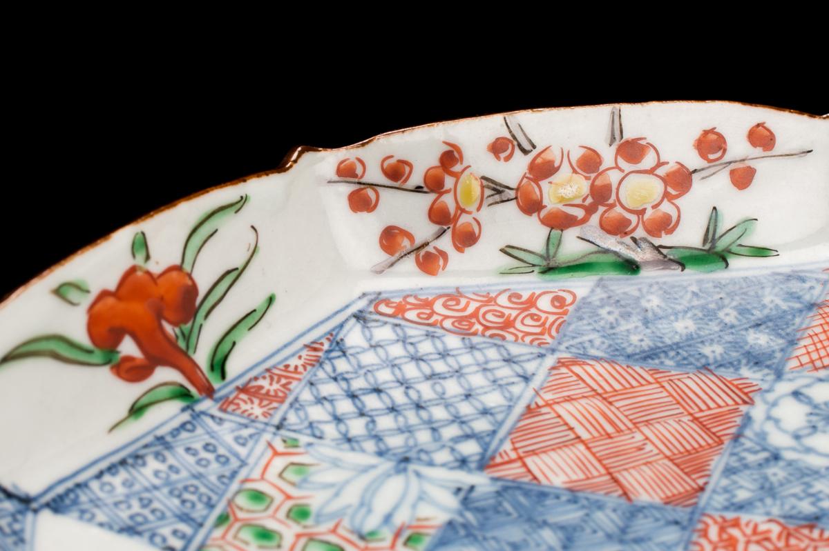 雅】三代須田菁華 色絵祥瑞皿 共箱 本物保証 色絵祥瑞 八角形皿