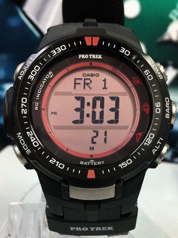 新品 CASIO カシオ PRO TREK プロトレック パスファインダー 正規品 腕時計 時計 ブラック×レッド×グレー