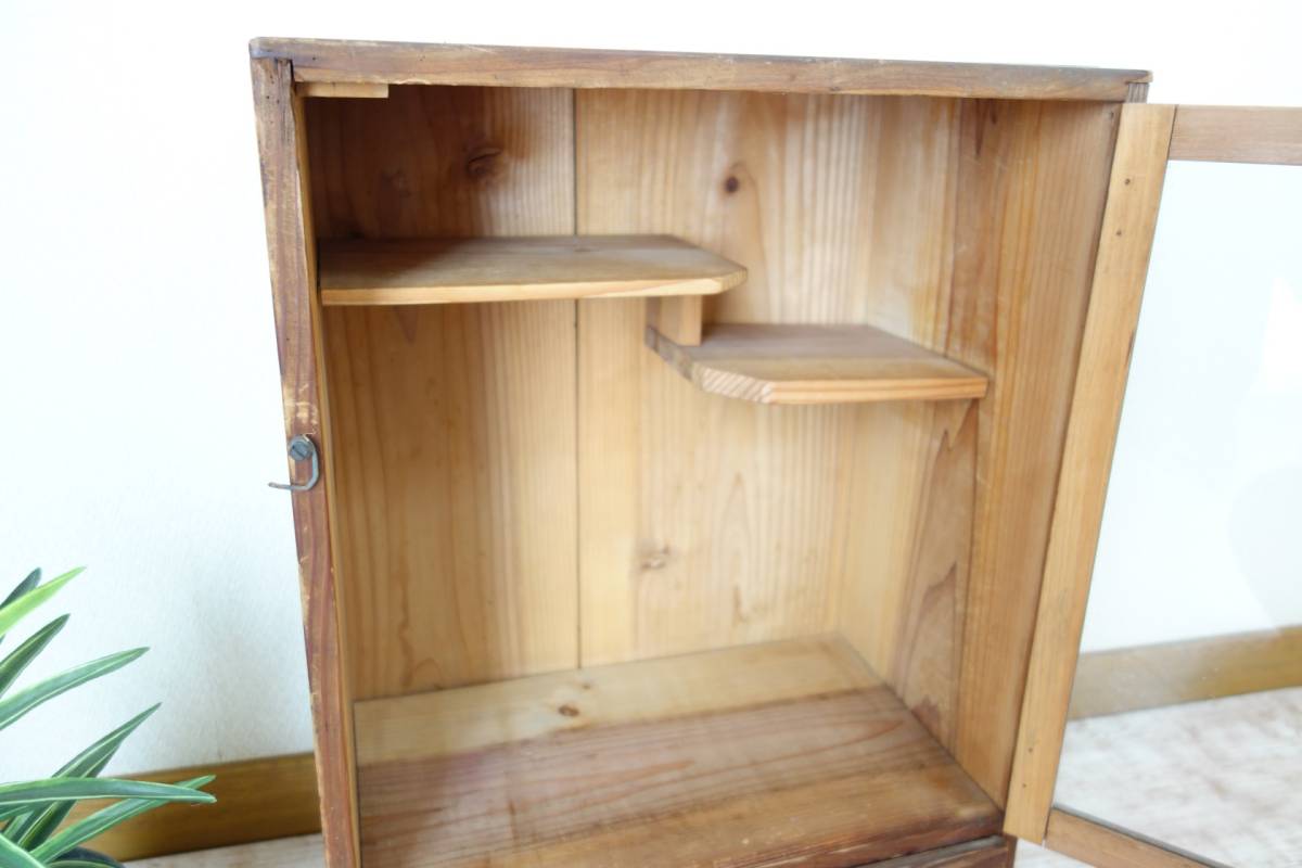 古い木製 ガラスケース◇昭和レトロ ショーケース 木枠 陳列 卓上