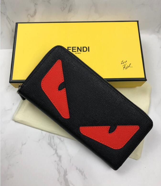 FENDI 長財布 フェンディ モンスター ZIP ☆ ブラックxレッド 【公式通販】