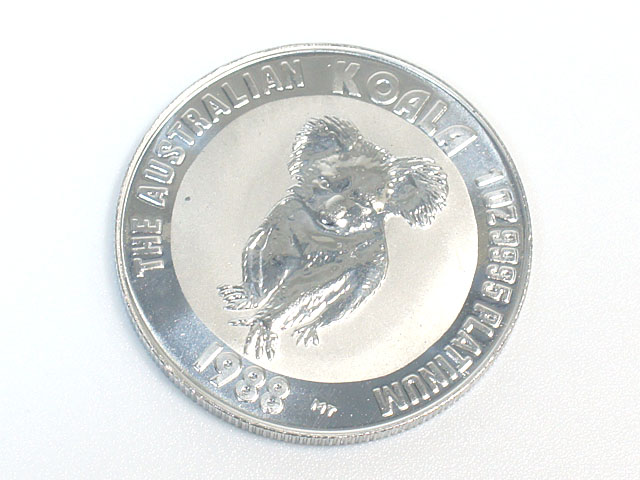 プラチナ Pt1000 オーストラリア コアラ白金貨 1オンス 1988年 31.28g