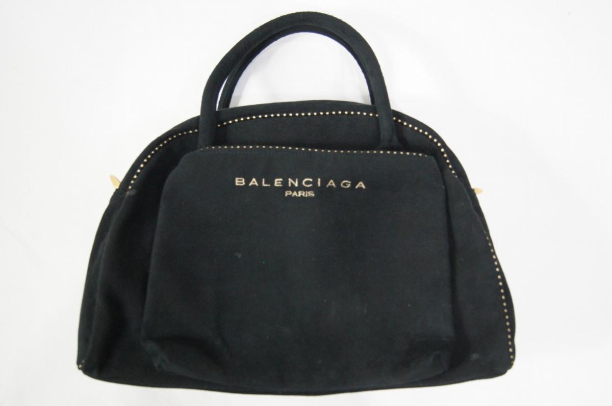 //バレンシアガ★BALENCIAGA★ショルダーバッグ★黒*金★フェイクスエード