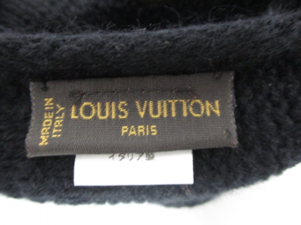 ルイヴィトン LOUIS VUITTON マフラー カシミヤ×ミンク 黒 美品 ルイヴィトン LOUIS VUITTON マフラー カシミヤ×ミンク 黒 美品