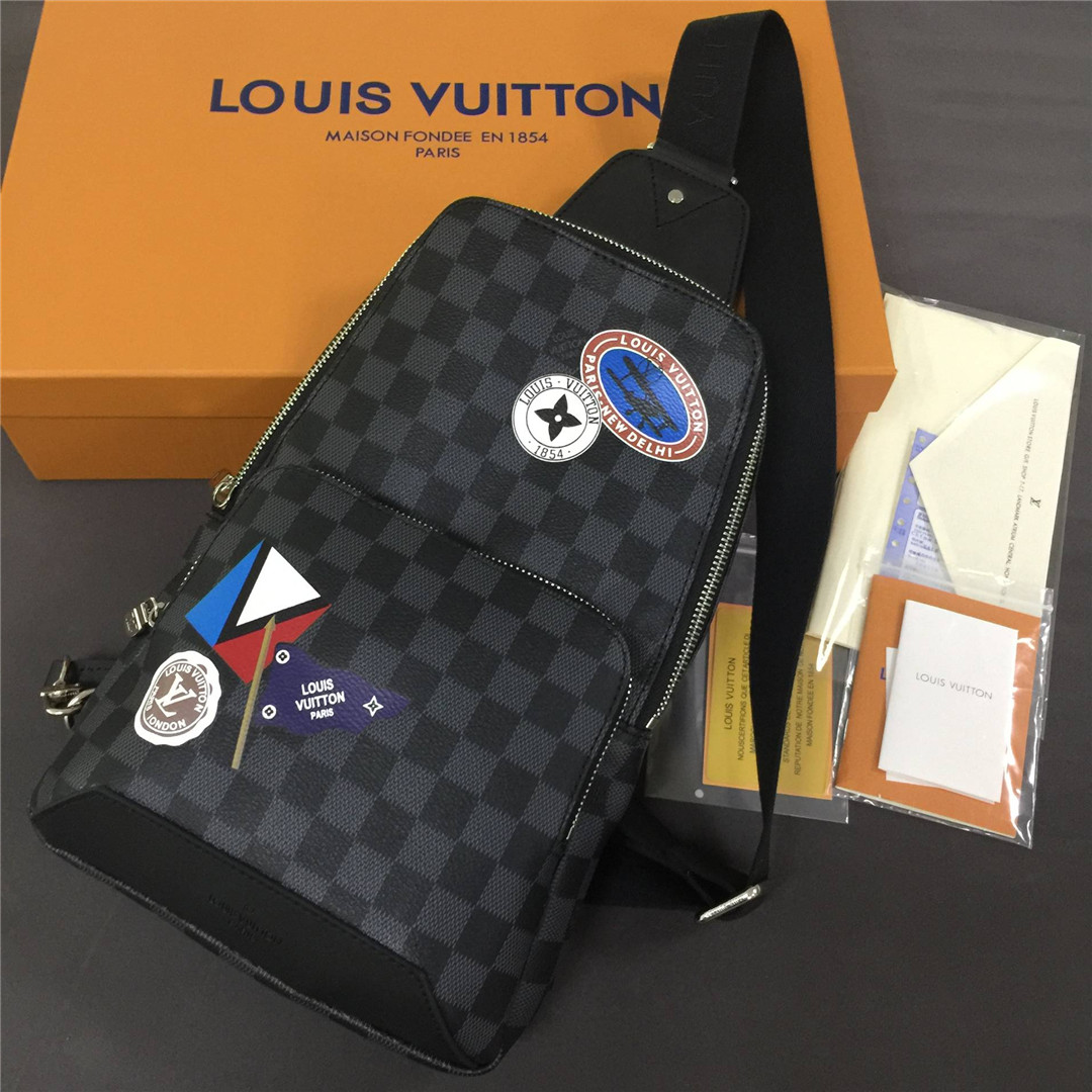 人気定番，格安 LV ルイヴィトン ダミエグラフィット アベニュースリングバッグ(ウエストバッグ)｜売買されたオークション情報、yahooの商品情報をアーカイブ公開 - オークファン ウエストバッグ