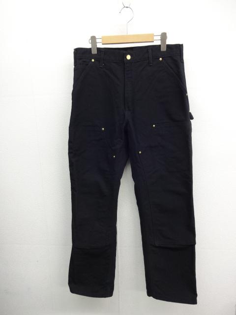 HZ3573★Carhartt USA製ダック地ダブルニーペインターパンツ★33★ブラック　ジッパーフライ