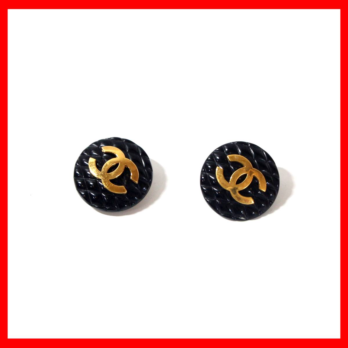 1円◇シャネル CHANEL アクセサリー イヤリング ゴールド ブラック 