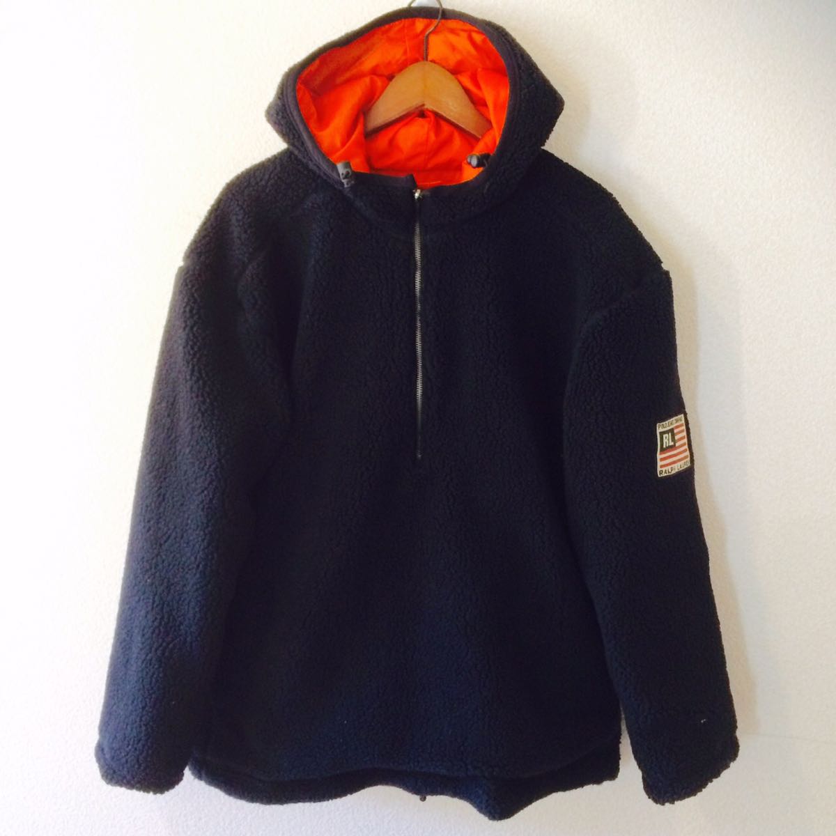 Polo Ralph Lauren Big Logo ストレート ラルフローレン POLO JEANS COMPANY ポロジーンスカンパニー リバーシブル アノラックパーカー ボアフリース×ナイロン