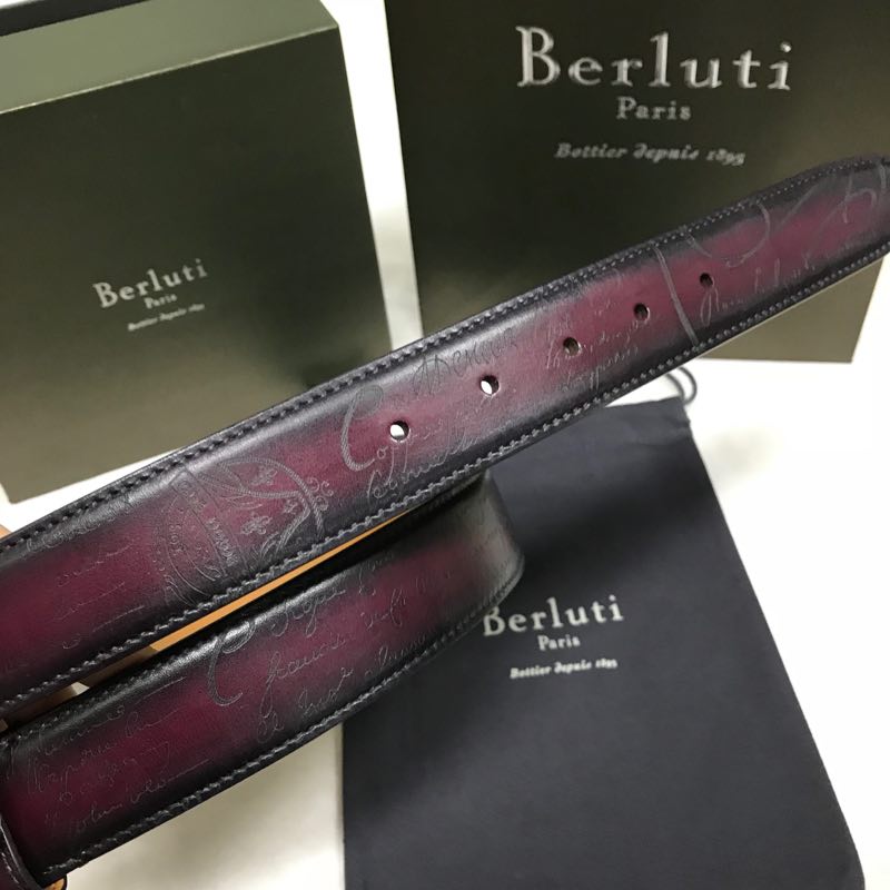 新作，最新作 ベルルッティ/Berluti B VOLUTE Ｂ ボリュート レザーベルト 紫(その他)｜売買されたオークション情報、yahooの商品情報をアーカイブ公開 - オークファン 皮革、レザー