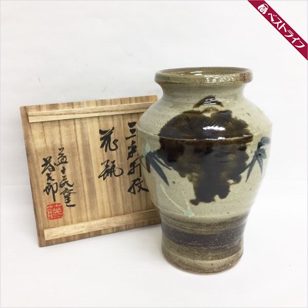 OKURA 大倉陶園瑠璃釉 金銀蝕 カトレア 花瓶 (大) FNC04036 大倉陶器