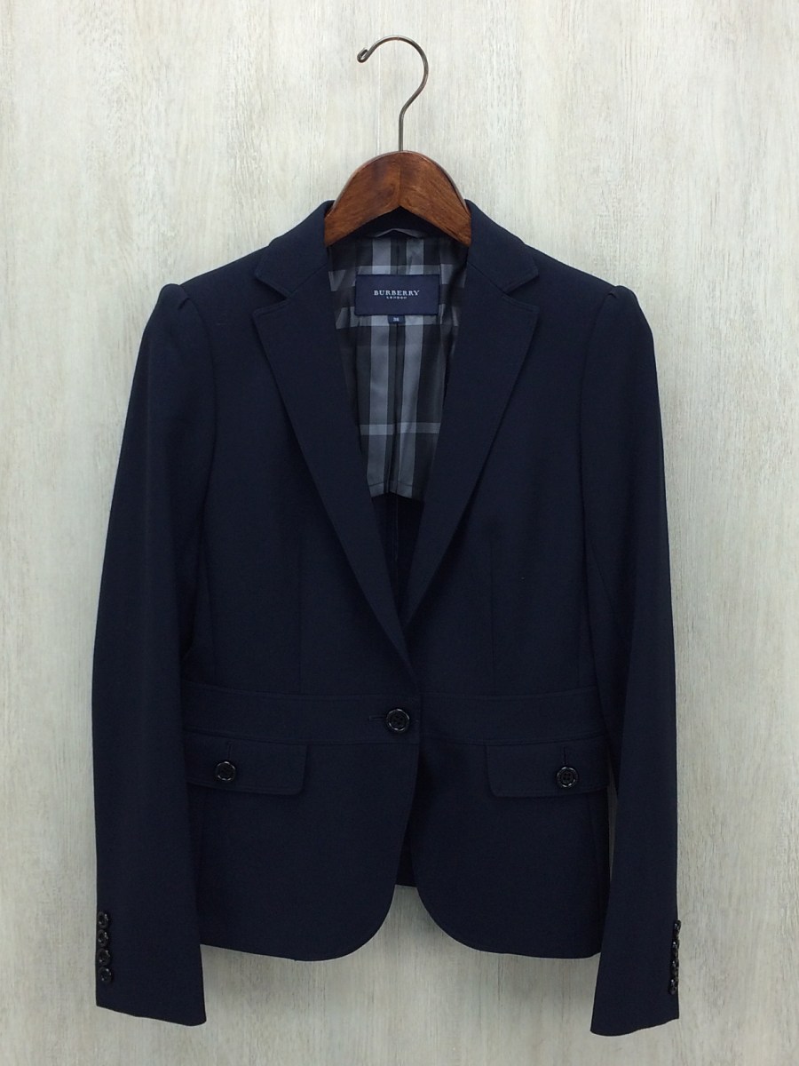 バーバリー テーラードジャケット 38 バーバリーチェック 金属ボタン ウール バーバリー テーラードジャケット 38 バーバリーチェック 金属ボタン