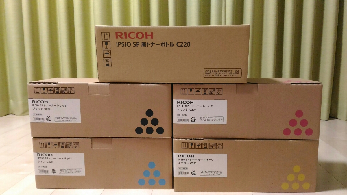 【送料無料】リコー純正 IPSiO SP トナーC220 4色セット＋廃トナーボトル 未使用品_1
