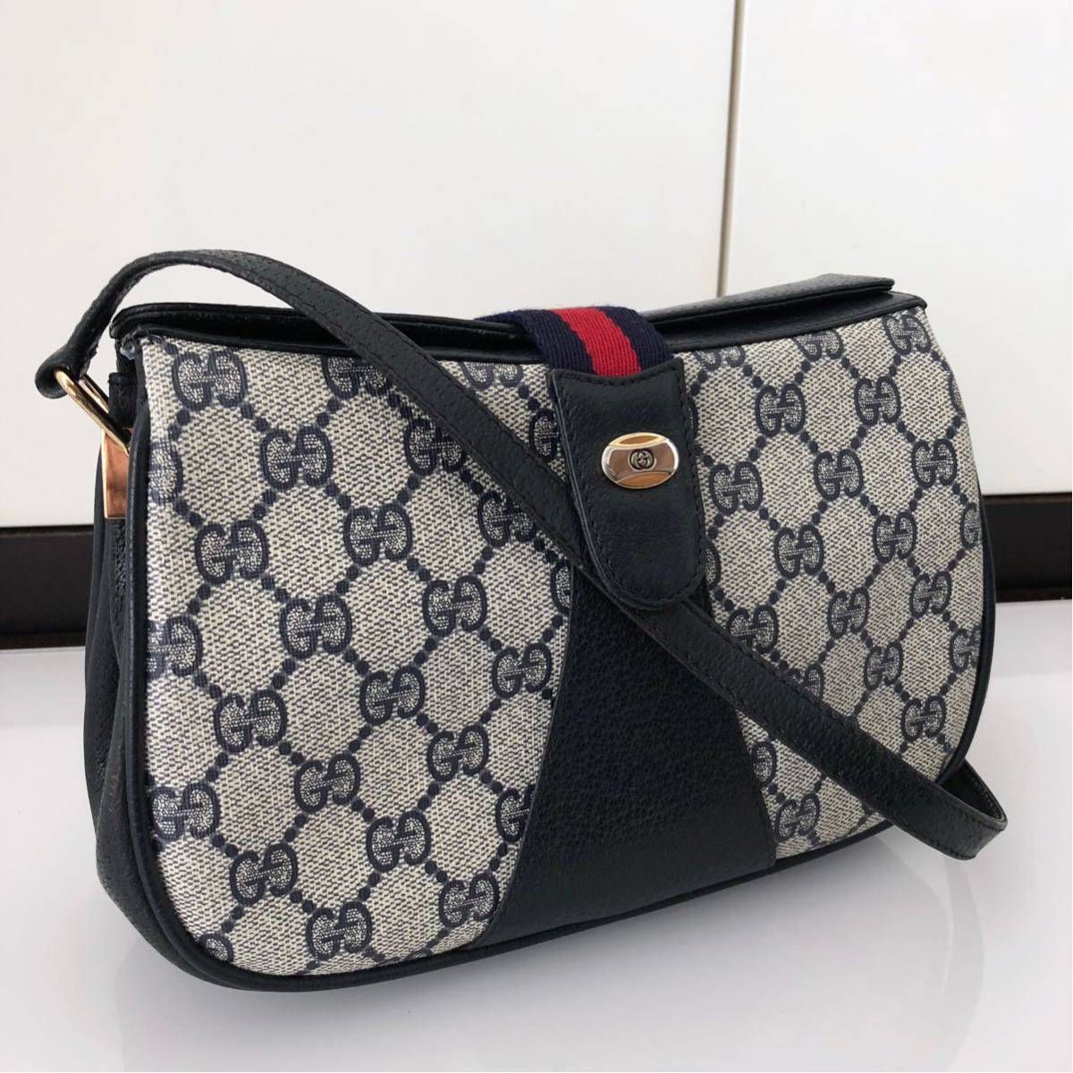 2336】Gucci グッチ ヴィンテージ 大人気 シェリーライン GG 斜め掛け 