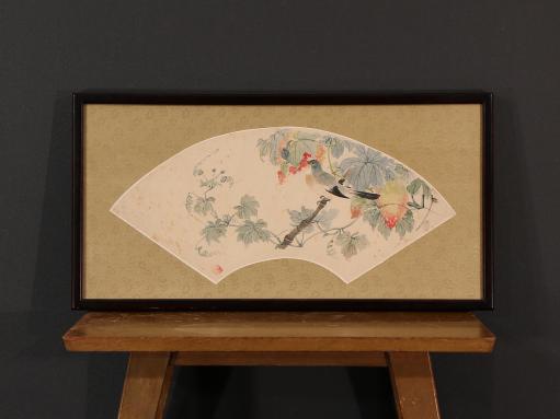 模写】【伝来】w3543 額装 花鳥図 中国画 【公式通販】