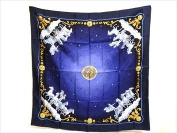 ✨極美品✨ 極美品！ エルメス スカーフ カレ90 シルク100％ ブルー