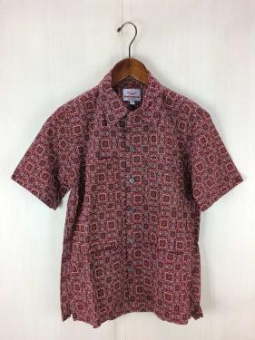 Batten Sportswear◆半袖シャツ/XS/コットン/RED/総柄