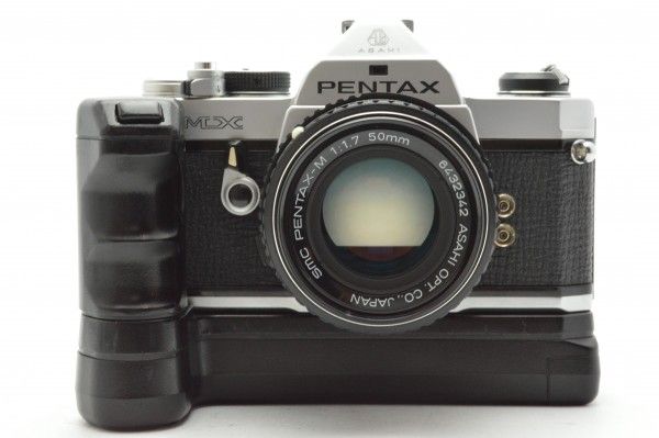 ◆PENTAX ペンタックス MX + smc PENTAX-M 50mm F1.7 フィルムカメラ レンズ セット ワインダー付 送料無料_1