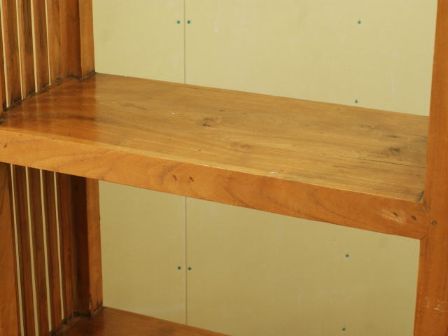 高級家具 オールドチーク材家具 オープン飾り棚/本棚 5段 無垢チーク材