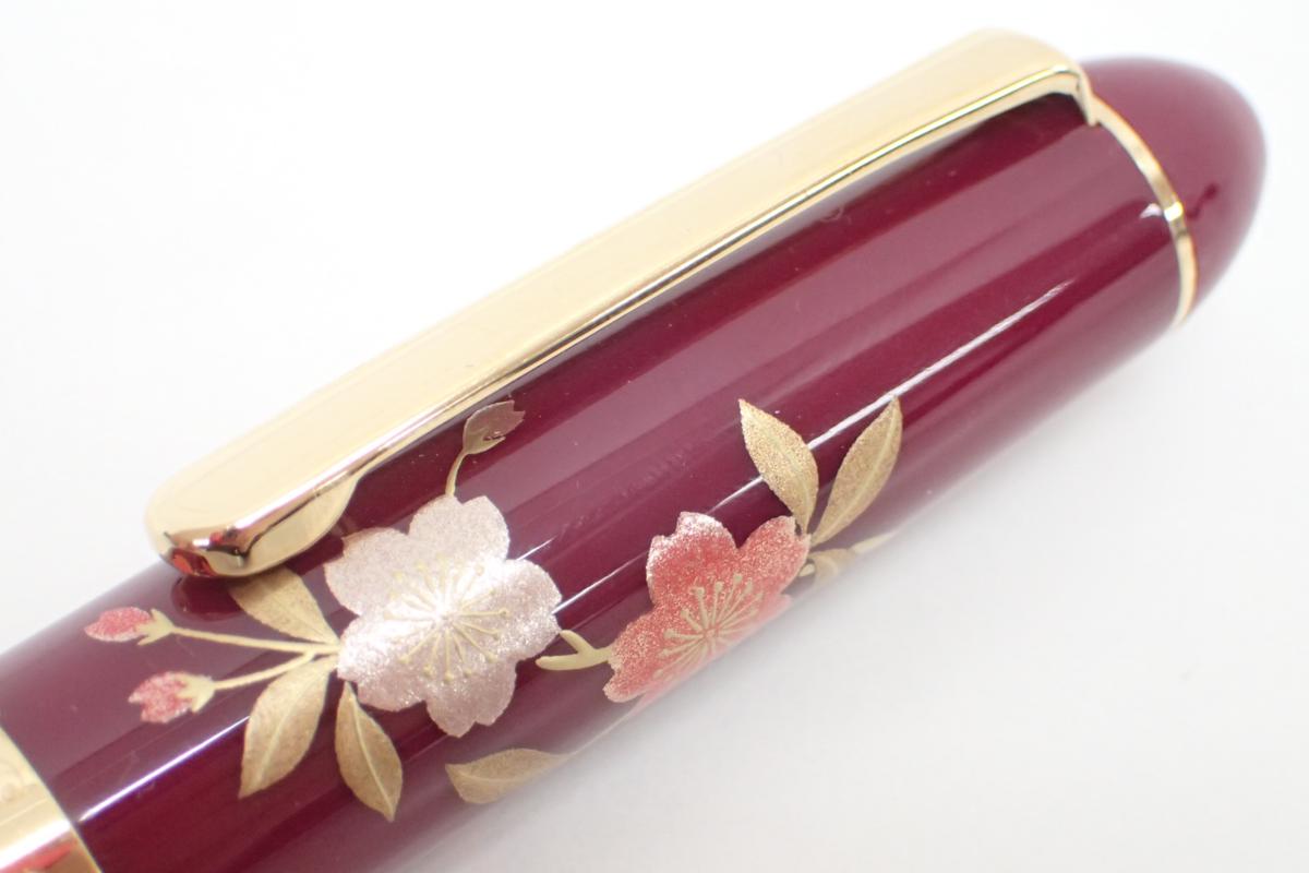 プラチナ 万年筆 ＃3776 昇峰 金蒔絵 朱色 ケース付 Platinum JAPAN