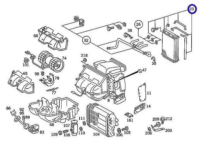 BEHR HELLA製 ヒーターコア ユニット新品／W124 Eクラス 220E 230E 260E 280E 300E 320E 400E 500E (002-835-6401／8FH351.311-691)