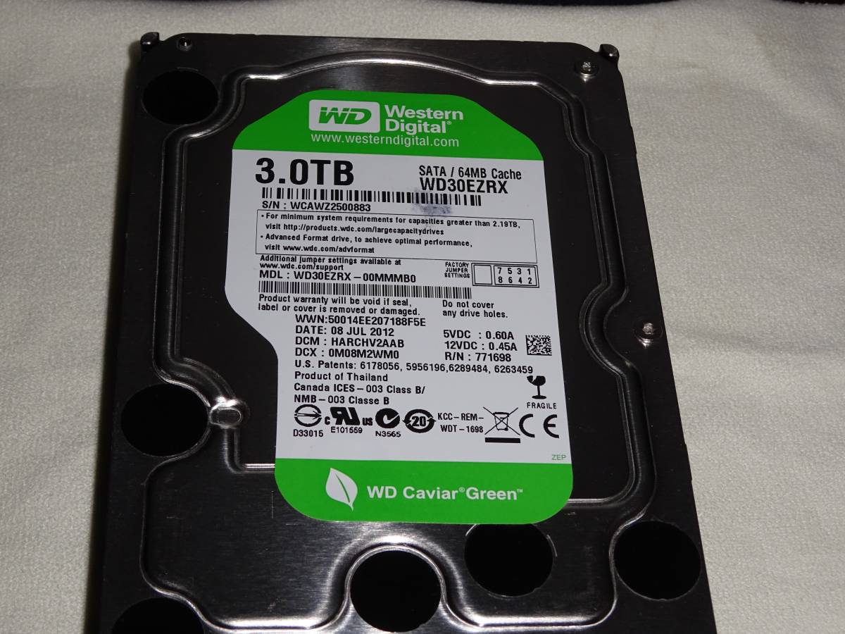 ウェスタンデジタル WD Green 3.5インチHDD 3TB 中古 No.2 【公式通販】