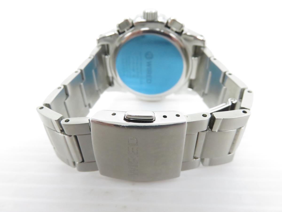 美品 SEIKO WIRED ワイアード V175-0AB1 クロノグラフ 腕時計 ソーラー 