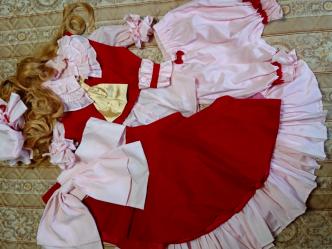 【衣装一式・ウィッグ付き】東方Projectフランドール・スカーレット　コスプレ衣装【女性Mサイズ】