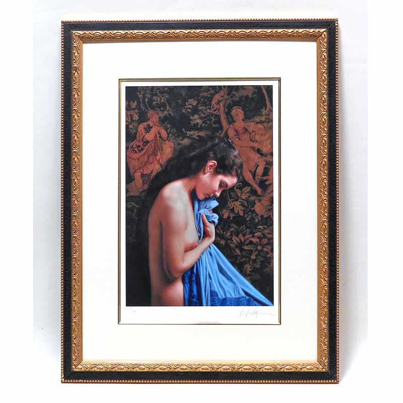 【新品，限定セール】 ＧＩＮＺＡ絵画館 作家 ダグラス ホフマン ジークレー版画 ブルーショール 裸婦 限定版 保証書付き(シルクスクリーン)｜売買されたオークション情報、yahooの商品情報をアーカイブ公開 - オ シルクスクリーン