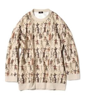 販売 所 定価41，040円 ☆ UNDERCOVER 17AW スカル 総柄 クルーネック 