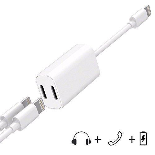 お買得 iphone7/iphone8 イヤホン変換アダプター イヤホン充電ケーブル ライトニング2in1ポート音楽聞きながら充電 IOS11対応_1