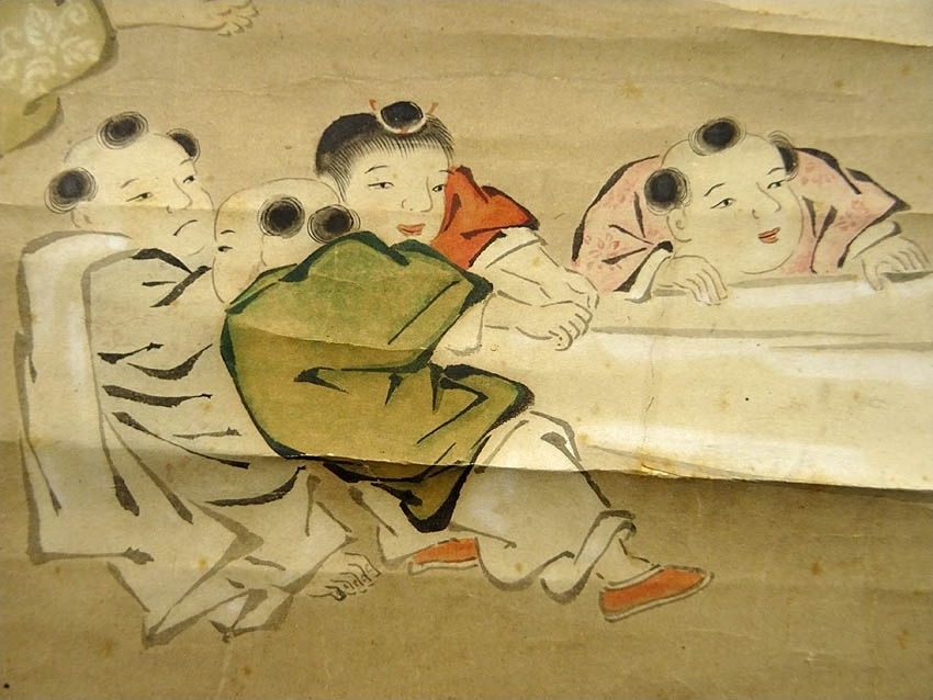 美品 掛け軸 尾形光琳筆 業平東下り図 伊勢物語 - メルカリ 掛軸 尾形